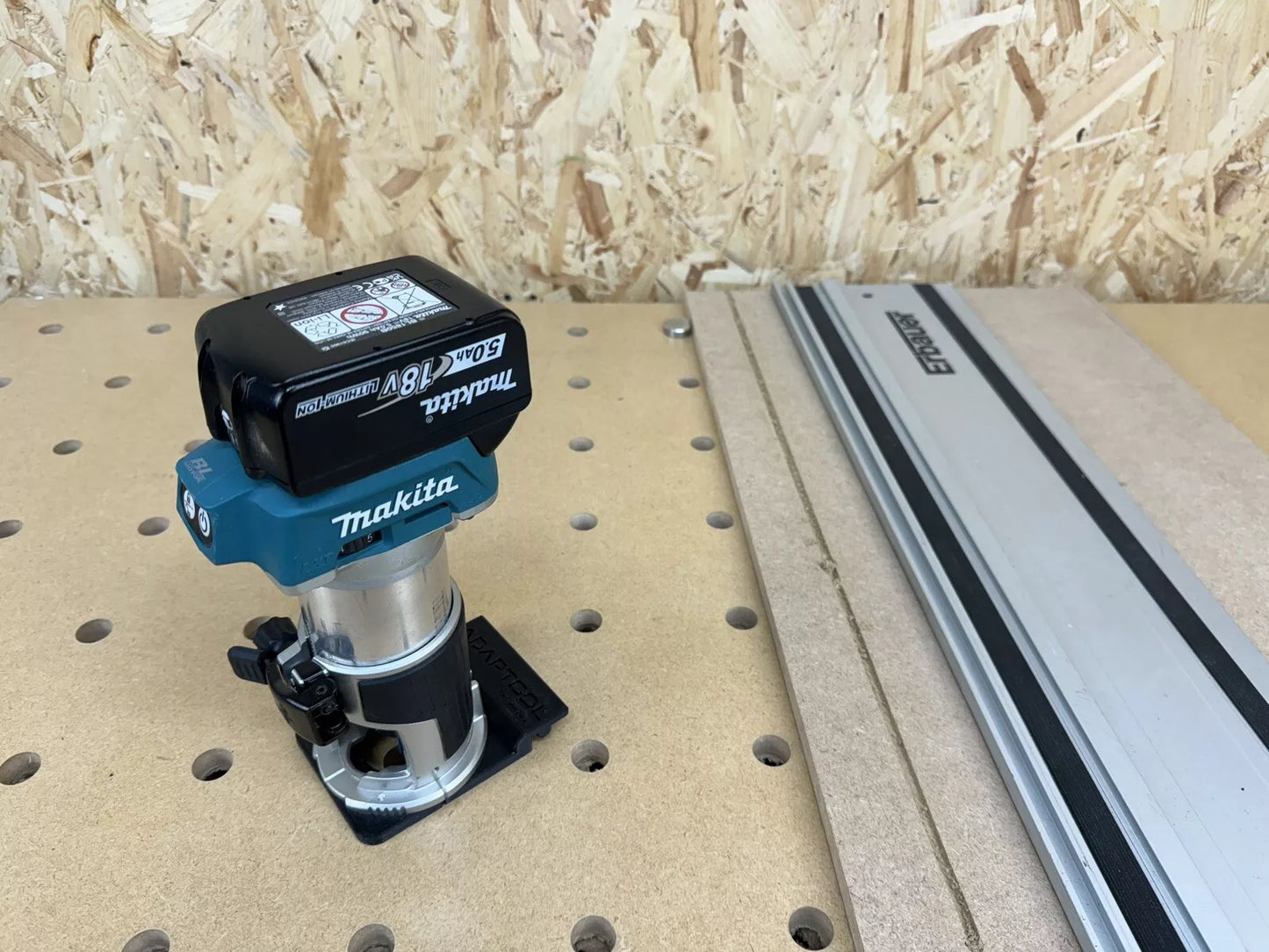 Makita DRT50 RT0700C Trimmer Guide Rail Adaptor To Erbauer Guide Rail