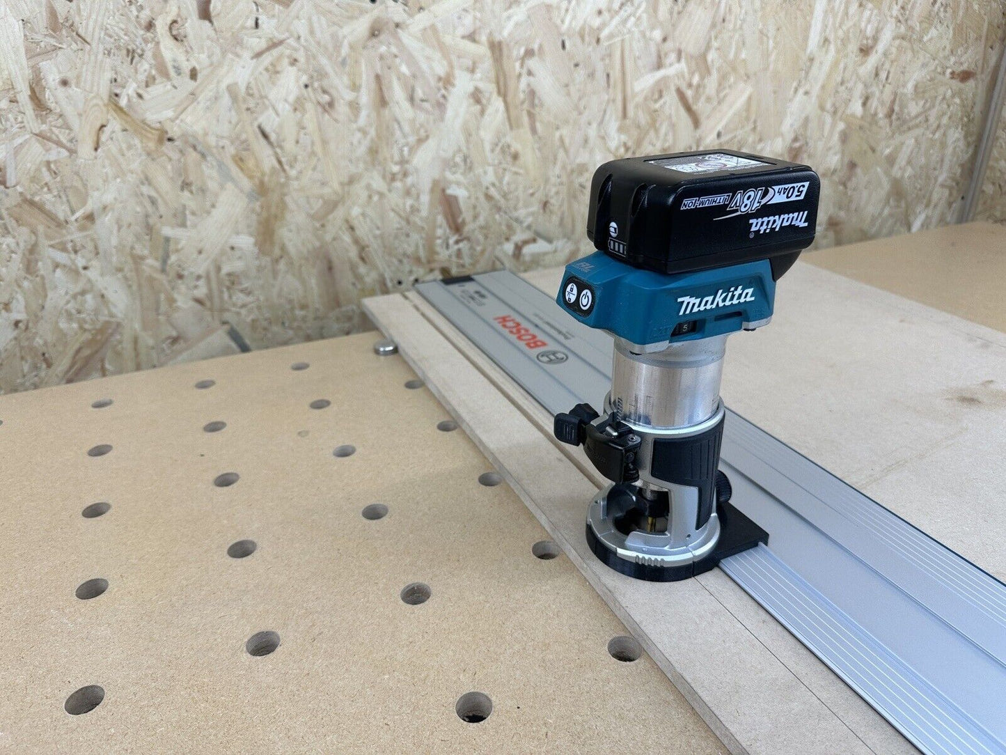 Makita DRT50 Trimmer Guide Rail Adaptor To Bosch FSN Plunge Saw Track Guide Rail