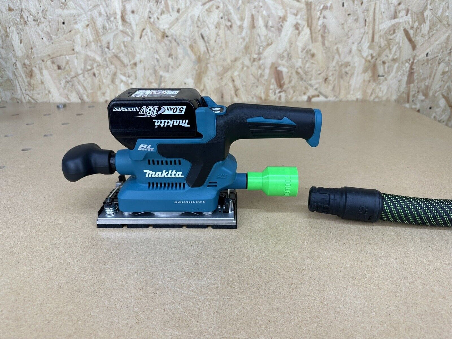 Makita 18v Sheet Sander dust hose adaptor to Festool 27mm Cleantec DBO380Z LXT