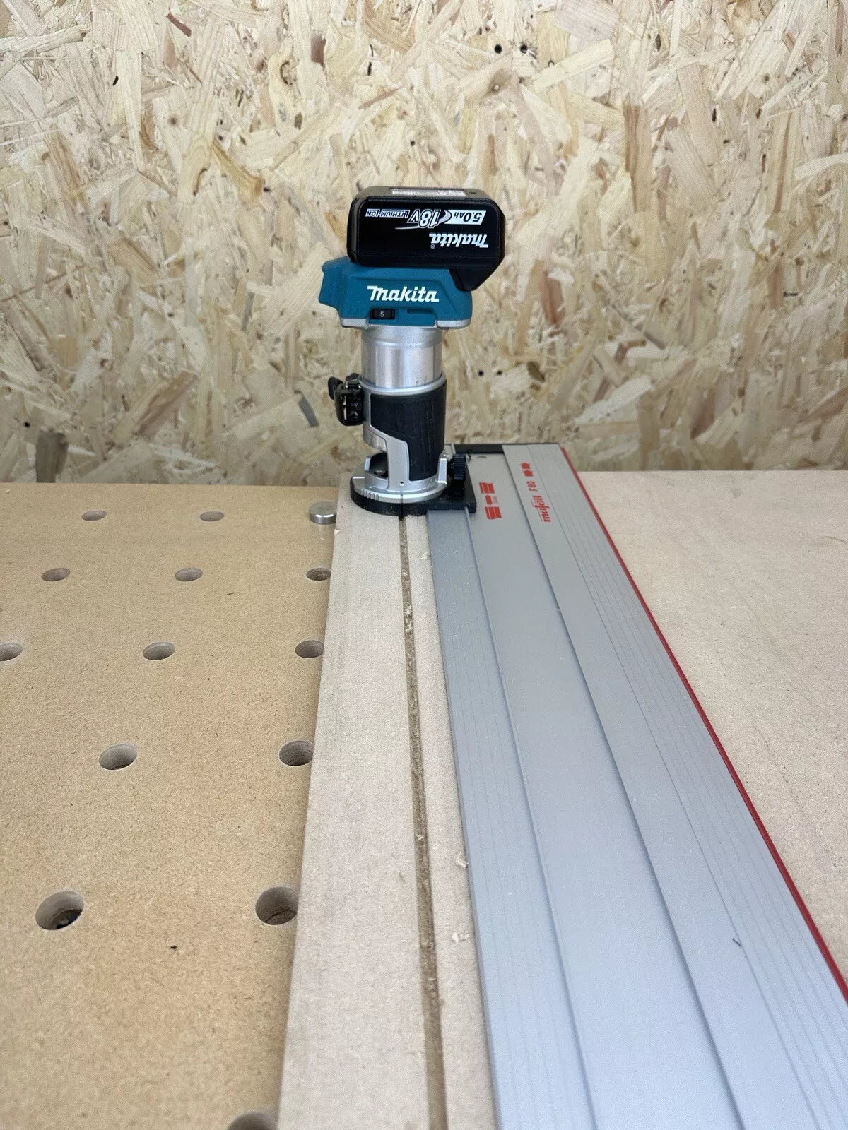 Makita DRT50 Li-Ion LXT Brushless Router Trimmer Router Guide Rail Adaptor for Mafell Guide Rail