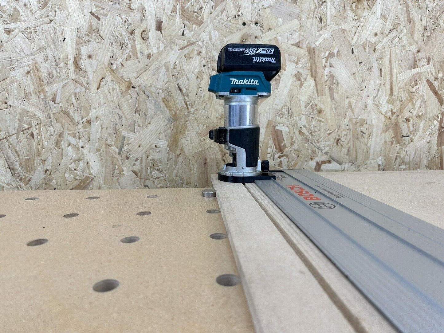 Makita DRT50 Trimmer Guide Rail Adaptor To Bosch FSN Plunge Saw Track Guide Rail