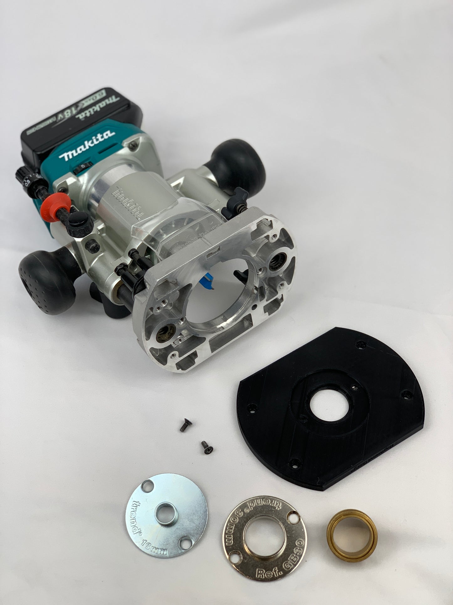 Router Sub BASE PLATE guide bush adaptor for Makita 18V DRT50 RT0700 PLUNGE