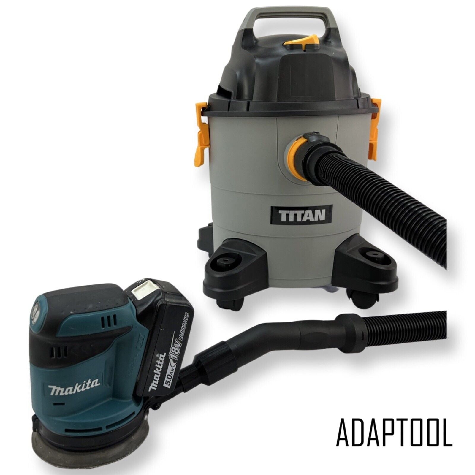 Makita DBO180 18V Sander Dust hose adaptor to Titan TTB774VAC Wet
