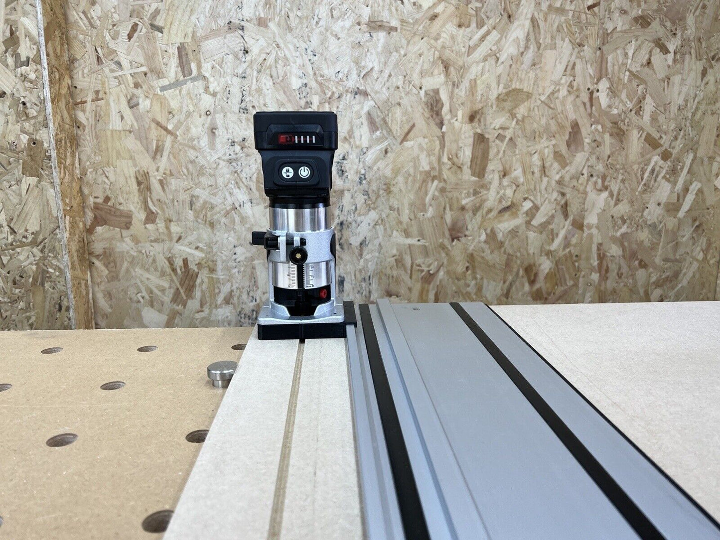 Trend T18S/R14K1 18v Router Guide Rail Adaptor To Parkside Plunge Saw Track
