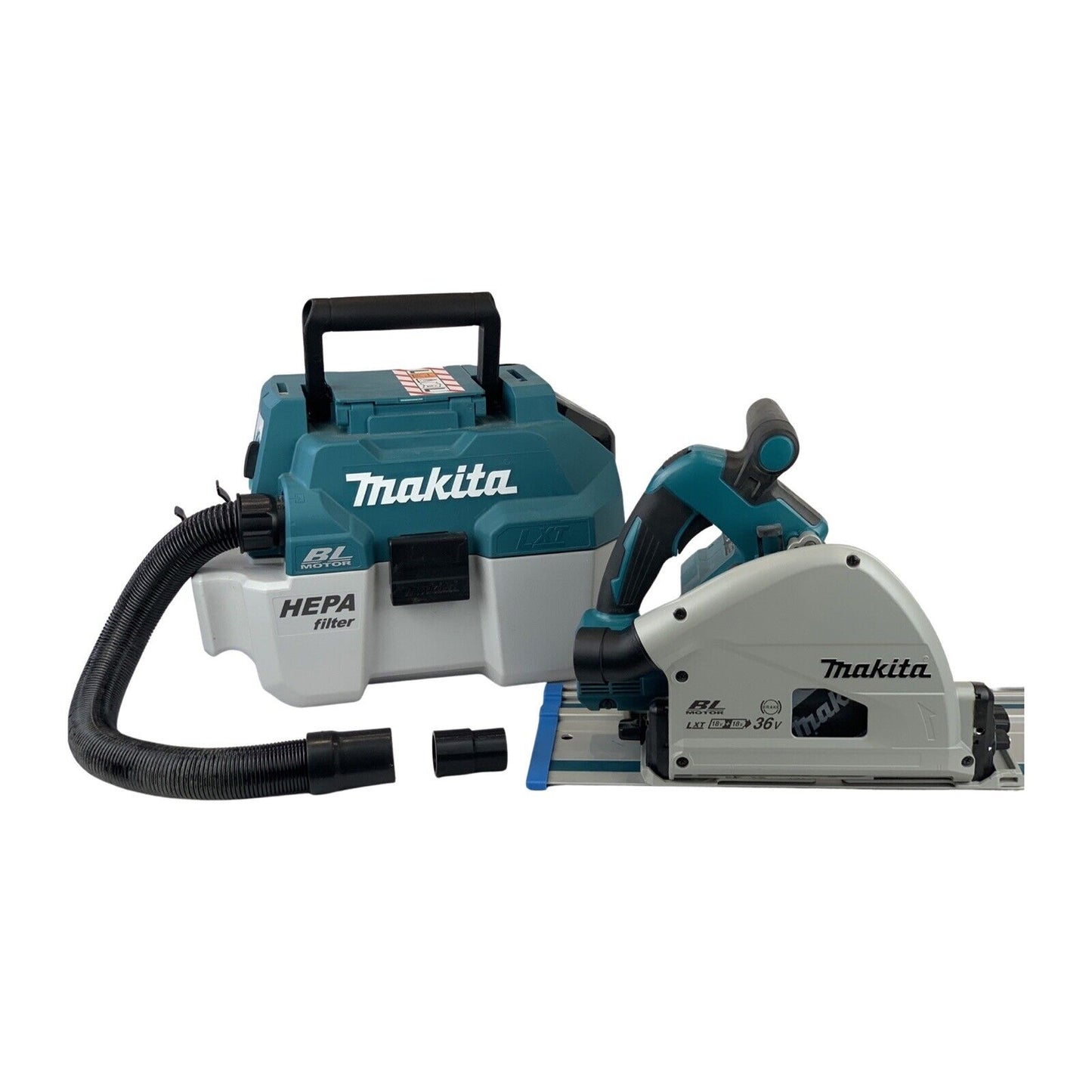 Makita DVC750L vacuum extractor hose adaptor to Makita SP6000 Plunge Track Saw