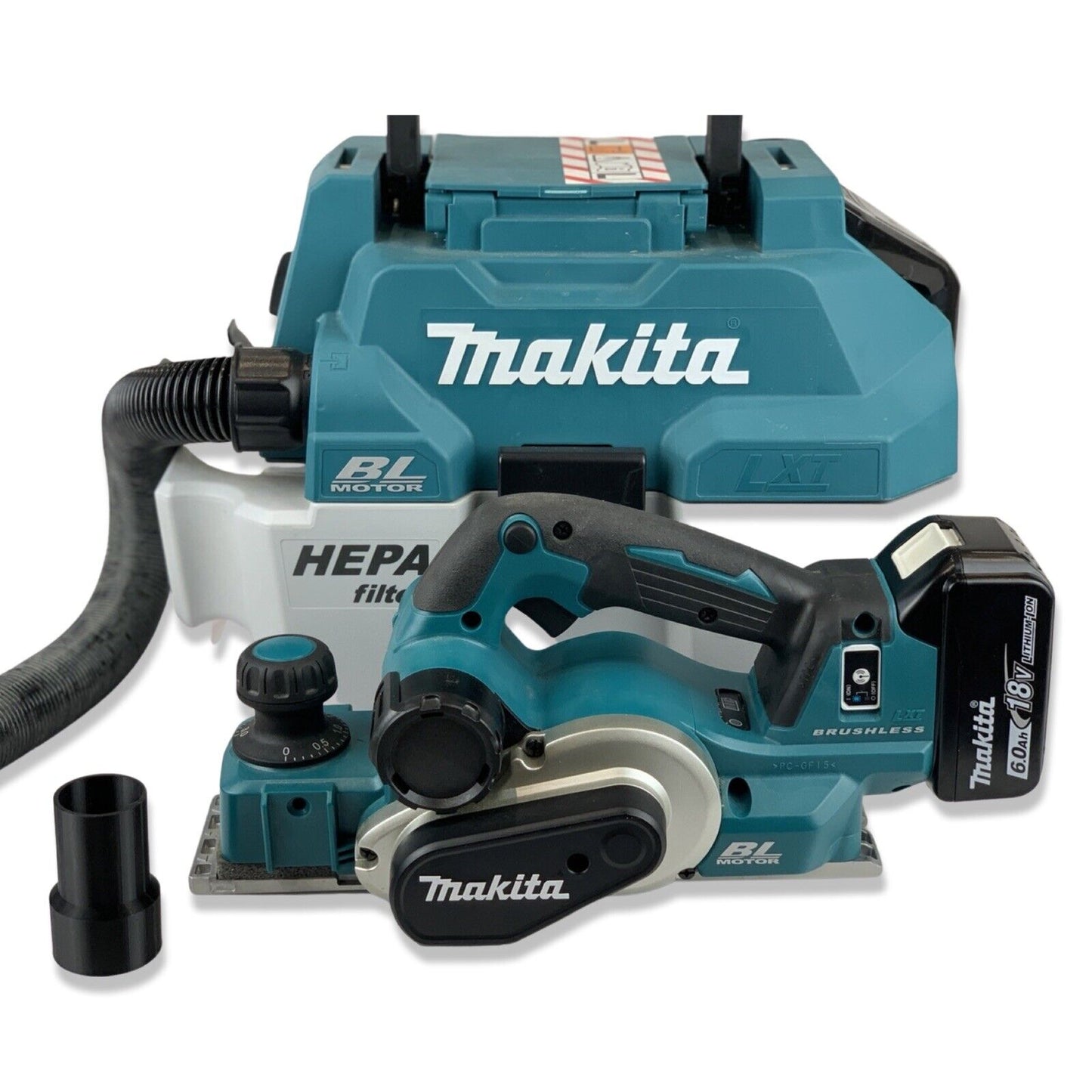 Makita DVC750L vacuum extractor hose adaptor to Makita DKP181 Planer