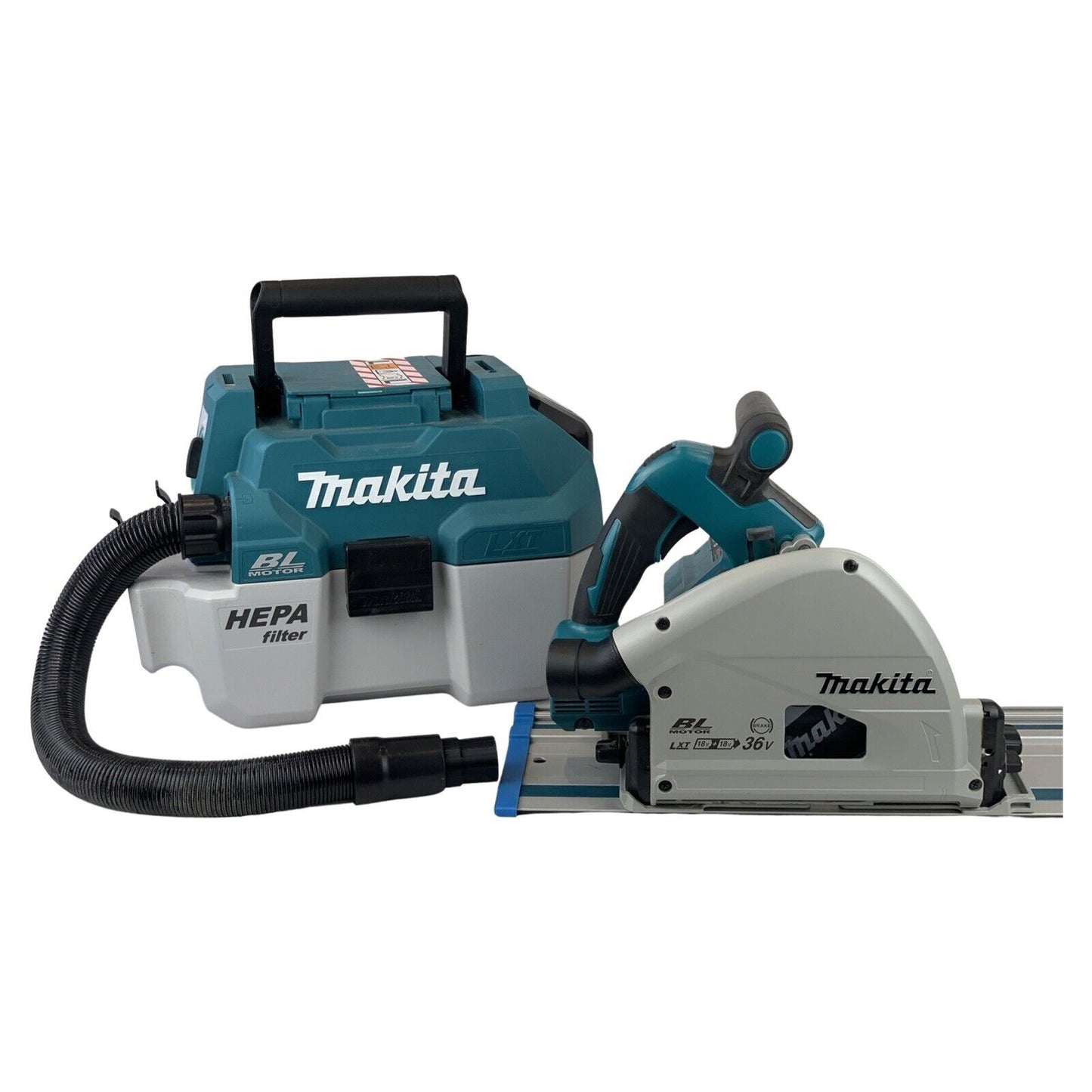 Makita DVC750L vacuum extractor hose adaptor to Makita SP6000 Plunge Track Saw