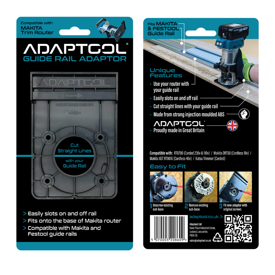 Makita DRT50 RT0700C Trimmer Guide Rail Adaptor To Makita Guide Rail