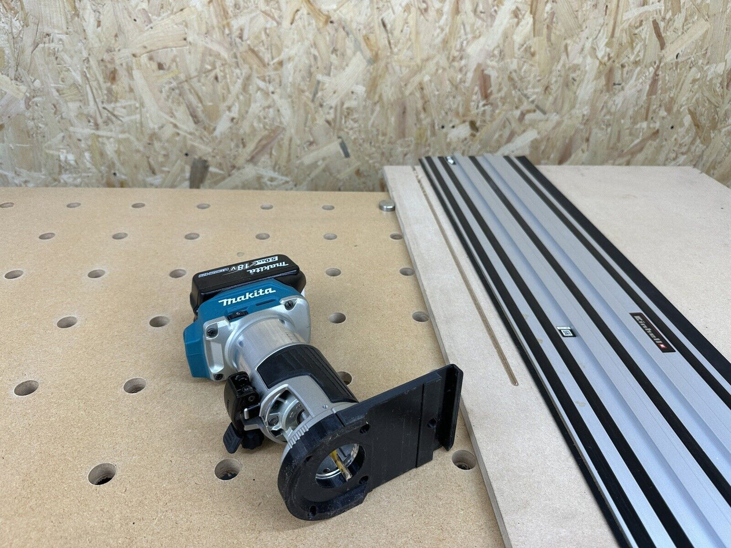 Makita DRT50 Li-Ion LXT Brushless Router Trimmer Router Guide Rail Adaptor for Einhell Guide Rail