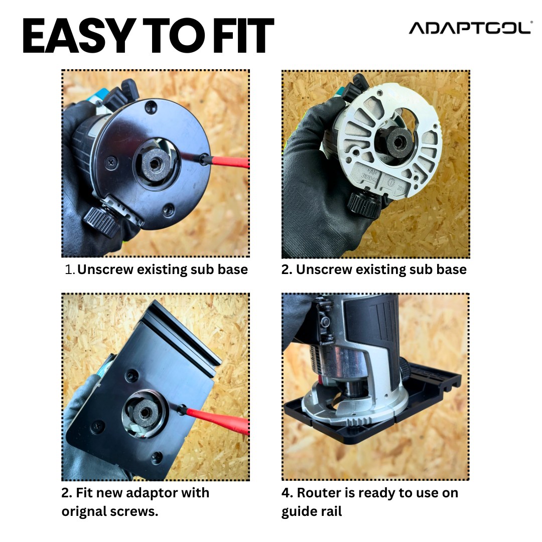 Makita DRT50 RT0700C Trimmer Guide Rail Adaptor To Makita Guide Rail