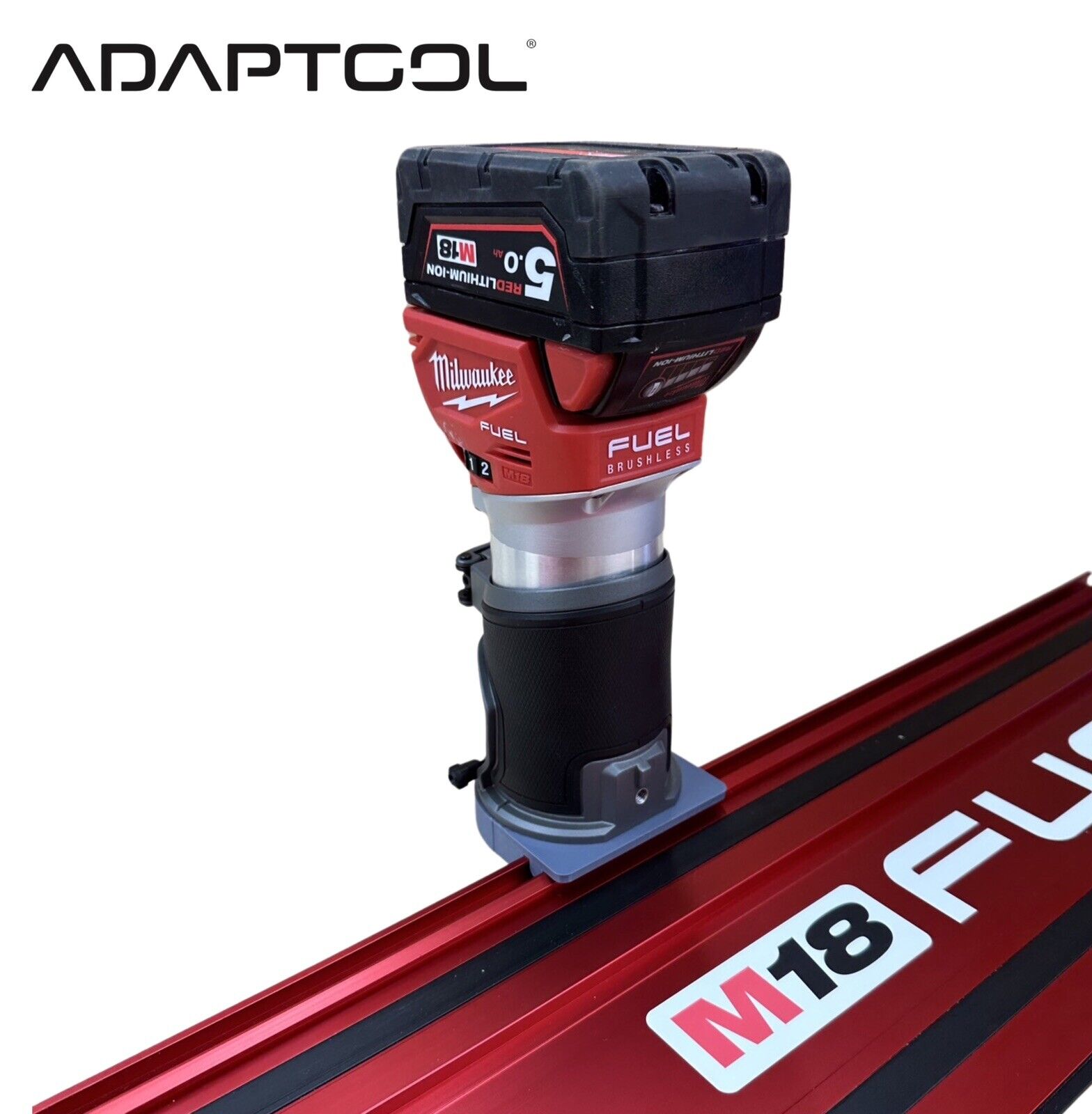 Milwaukee M18 Trimmer Router Guide Rail Adaptor to Milwaukee Guide Rai ...