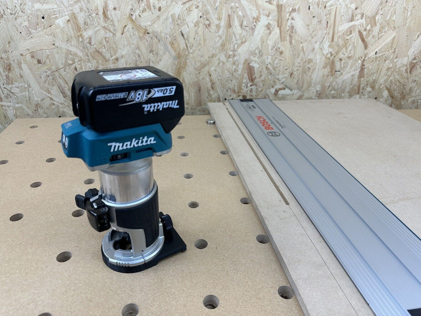 Makita DRT50 Trimmer Guide Rail Adaptor To Bosch FSN Plunge Saw Track Guide Rail