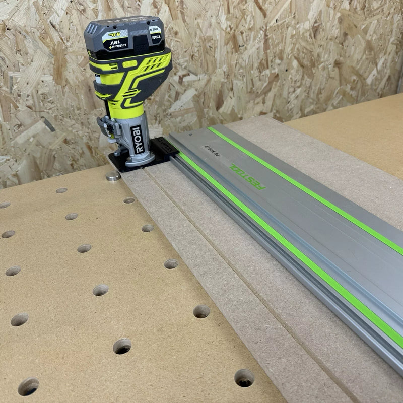 Ryobi Router Using Guide Rail Ryobi R18TR-0 ONE+ Trim Router Guide Rail Adaptor for Festool Guide Ra ...