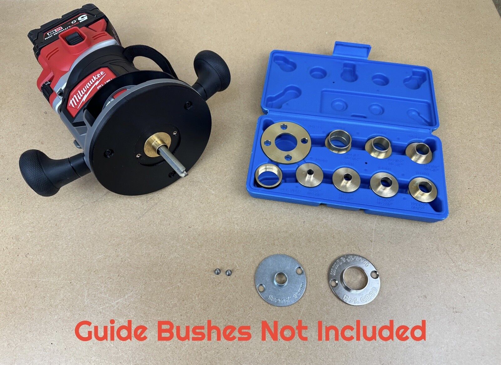 Milwaukee M18 1/2 FUEL 12MM ROUTER Guide Bush adaptor SUB BASE PLATE ...