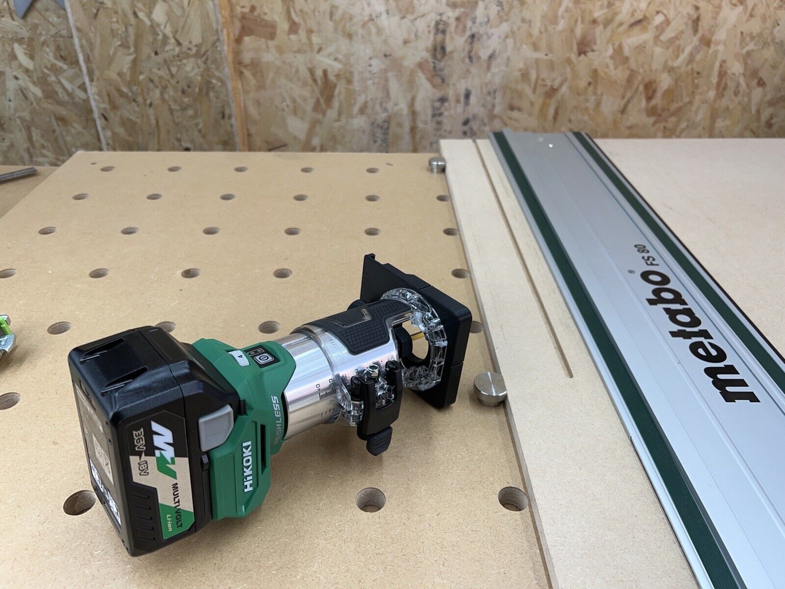 HIKOKI Router Trimmer Guide Rail Adaptor for Metabo Plunge Track M1808 ...