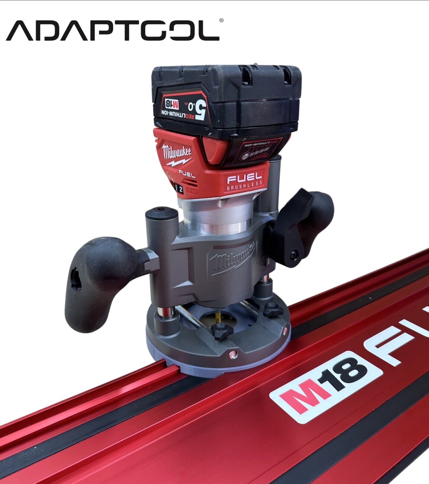 Milwaukee M18 Plunge RouterGuide Rail Adaptor to Milwaukee Guide Rail ...
