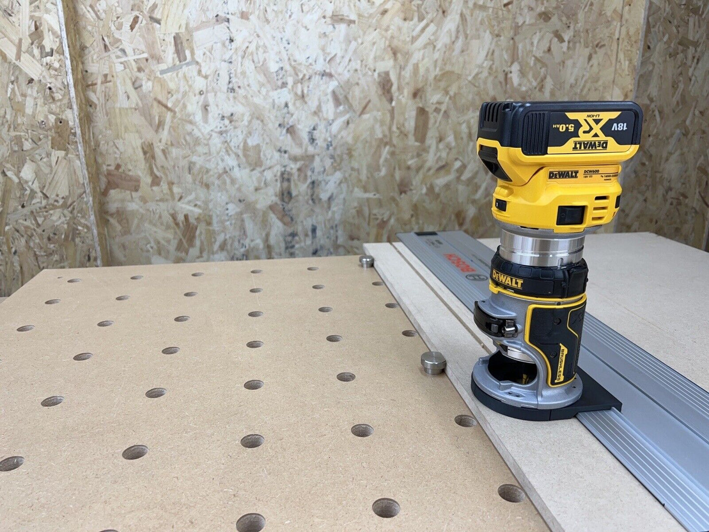 Dewalt Cordless Router Trimmer Base Guide Rail Adapter to Bosch Plunge Saw Track