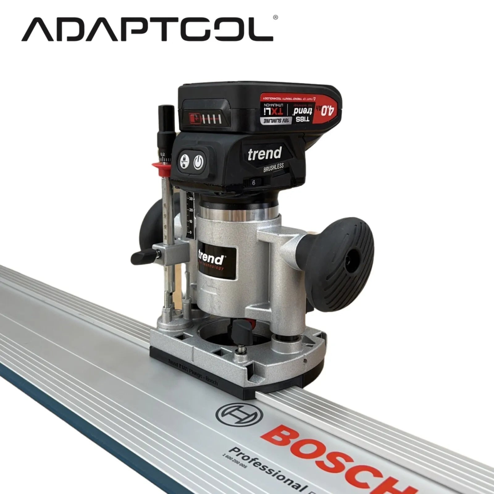 Trend T18S R14K1 18v Plunge Router Guide Rail Adaptor to Bosch Plunge ...