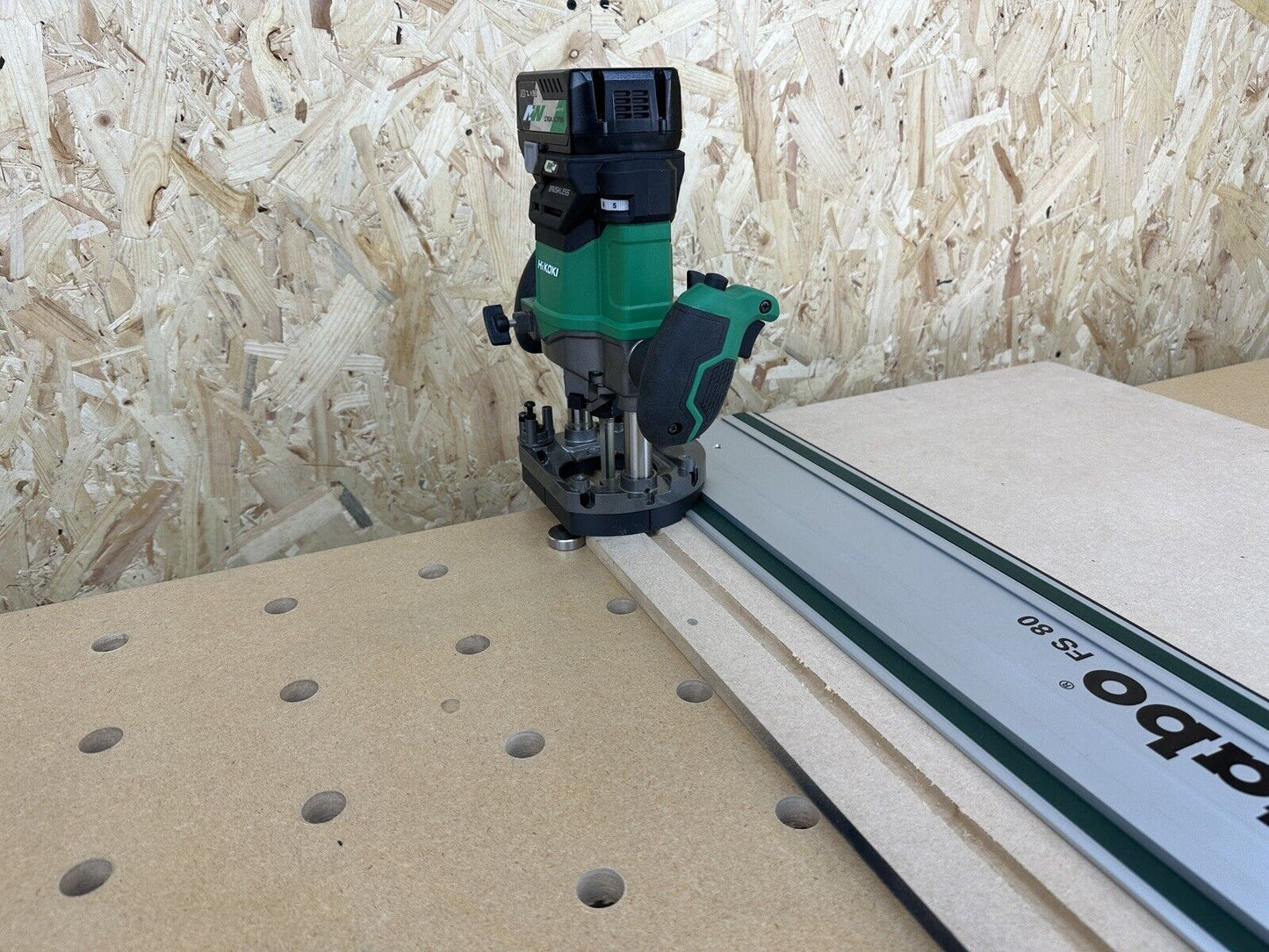 Hikoki 1/2" 36v Router Guide Rail Adaptor to Metabo Saw Plunge Track