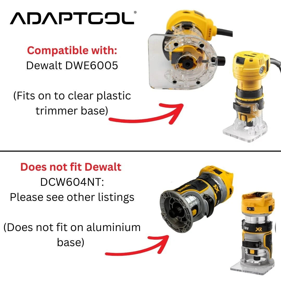 Dewalt DWE6005 Corded Laminate Trimmer (110v 230v) Guide Rail Adaptor to - All Guide Rails