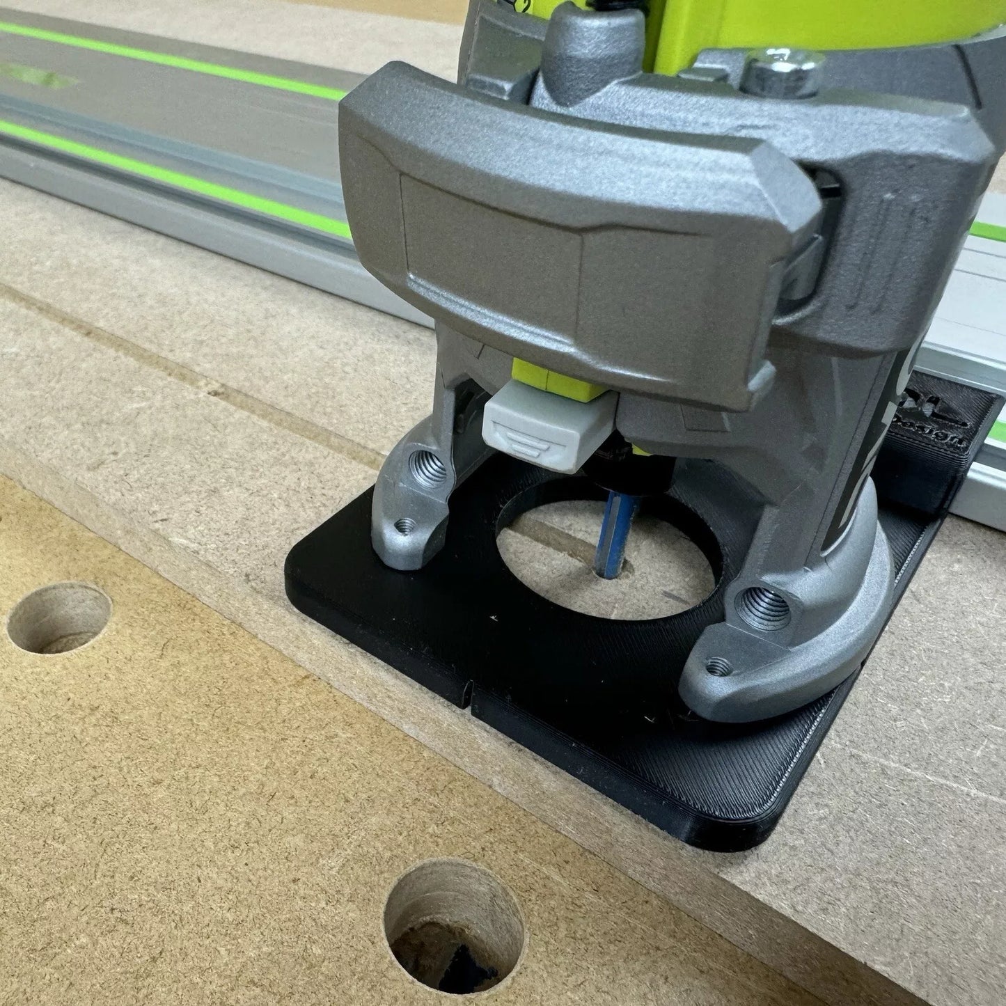 Ryobi Router Using Guide Rail Ryobi R18TR-0 ONE+ Trim Router Guide Rail Adaptor for Festool Guide Ra ...