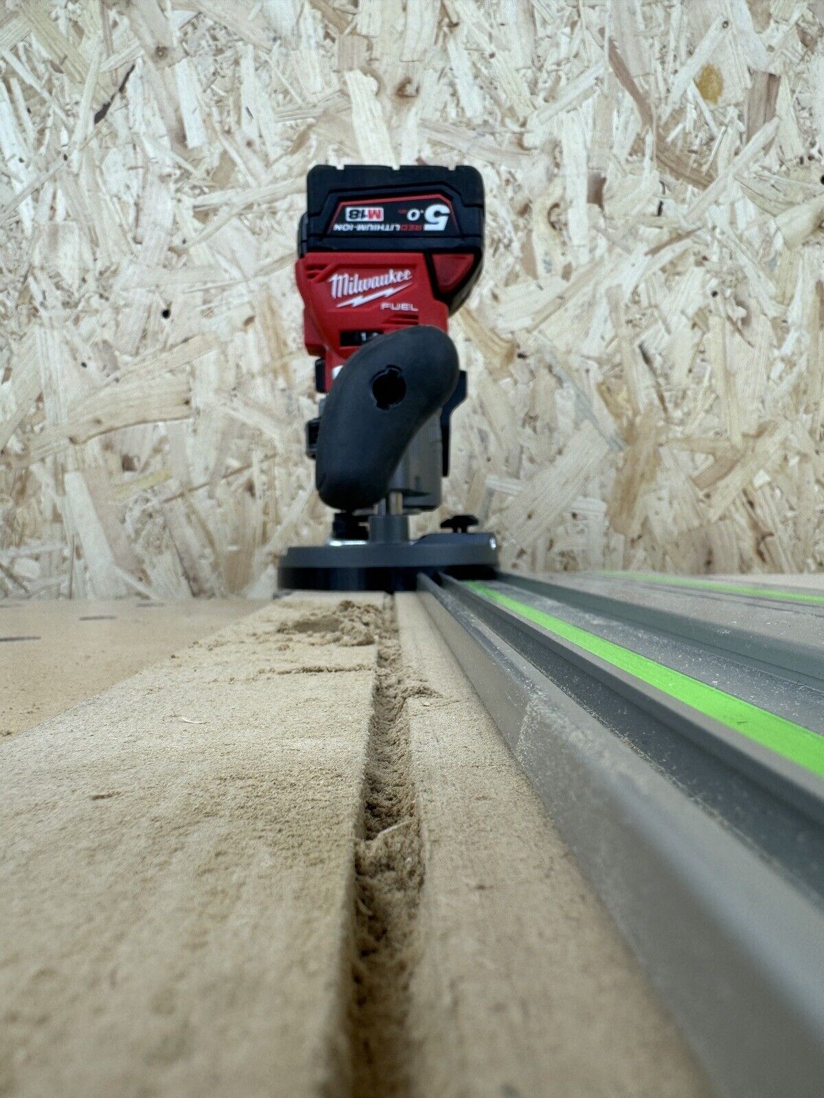Milwaukee M18 1/4 Plunge Router Guide Rail Adaptor to Festool Guide Ra ...