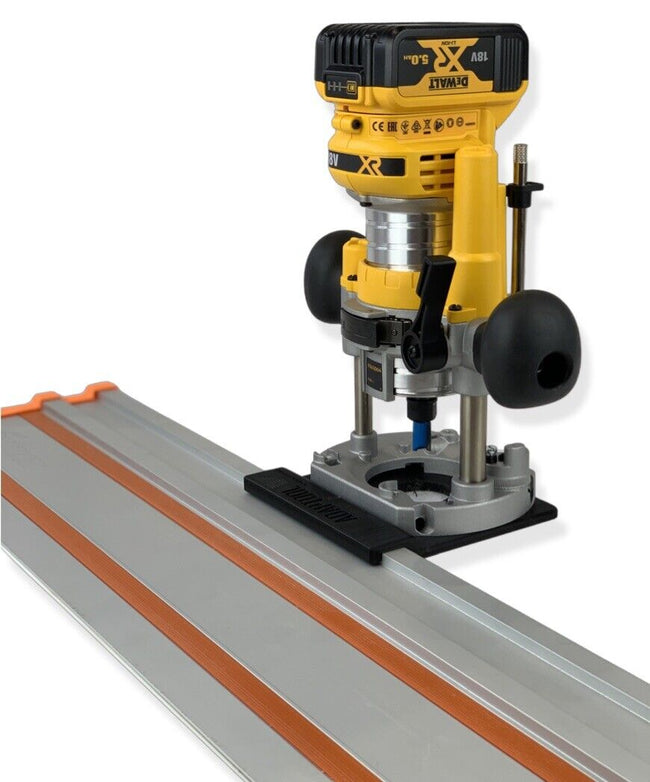 Dewalt Cordless Router Plunge Base Guide Rail Adapter to Evolution Saw Track