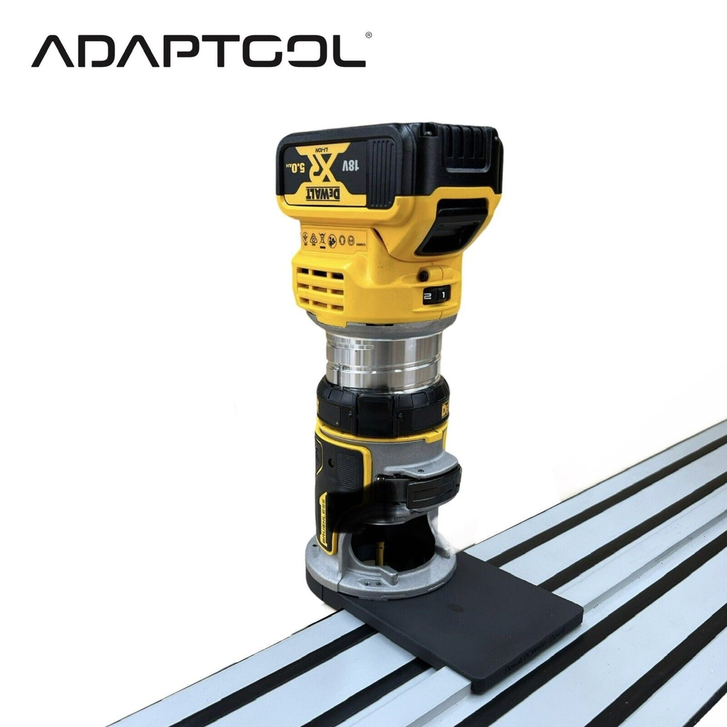 Dewalt DCW600/DWP611 Router Guide Rail Adaptor to Dewalt Guide