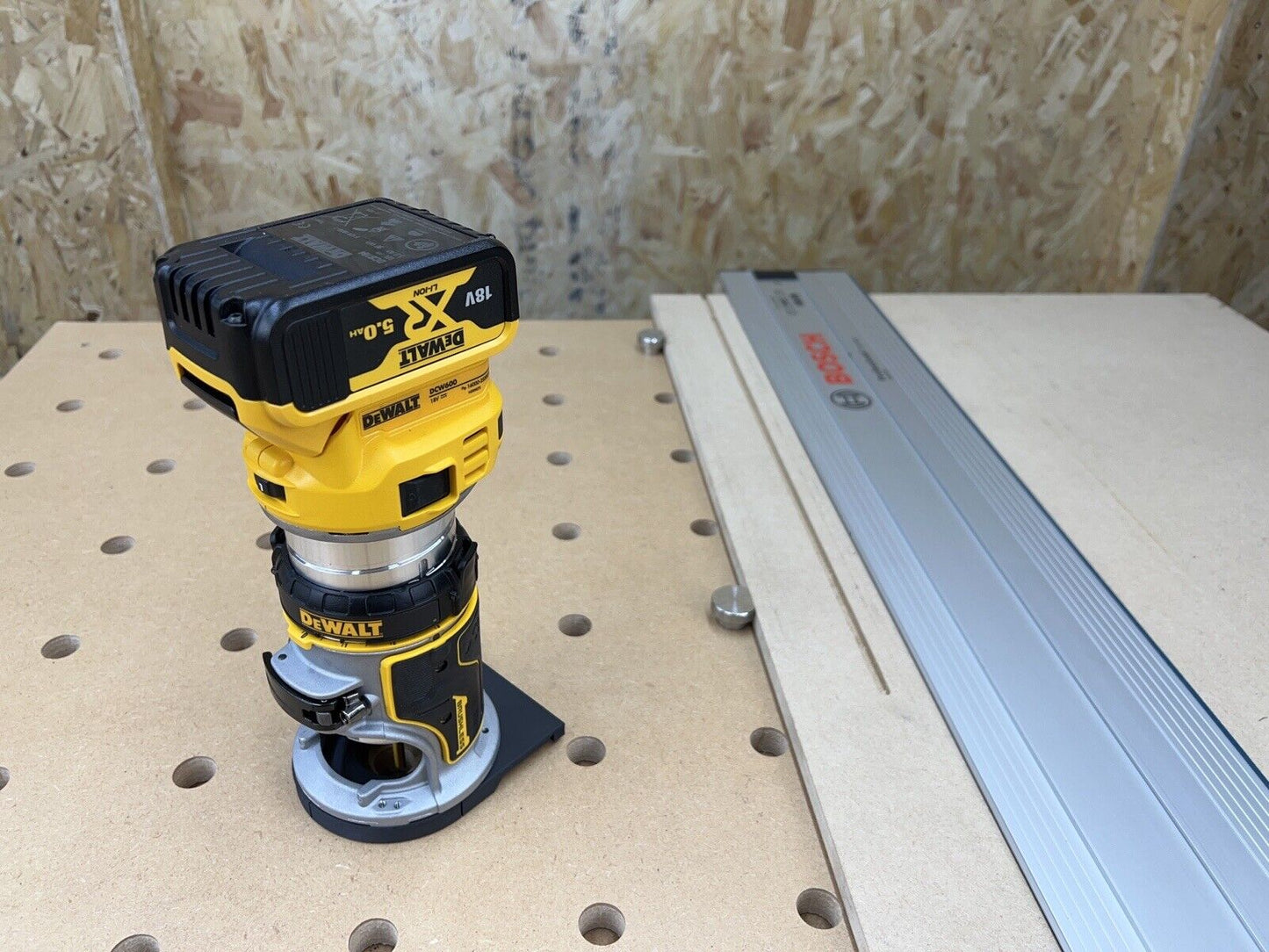 Dewalt Cordless Router Trimmer Base Guide Rail Adapter to Bosch Plunge Saw Track