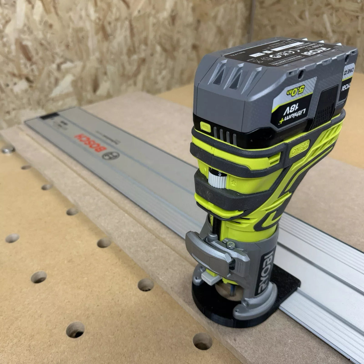 Ryobi Router Using Guide Rail Ryobi R18TR-0 ONE+ Trim Router Guide Rail Adaptor for Bosch FSN Guide ...