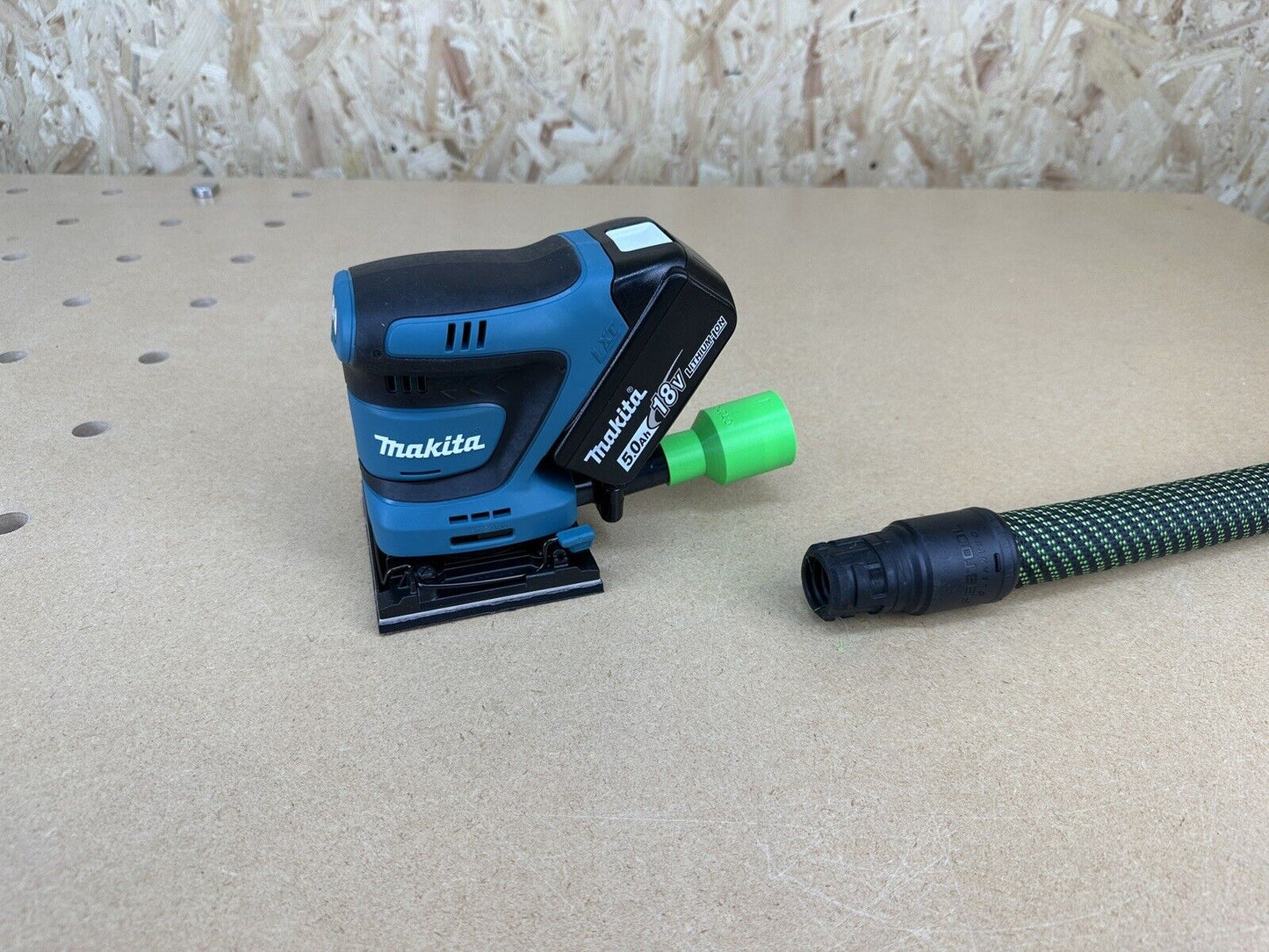 Makita 18v Finishing Sander dust hose adaptor to Festool 27mm Cleantec DBO480Z