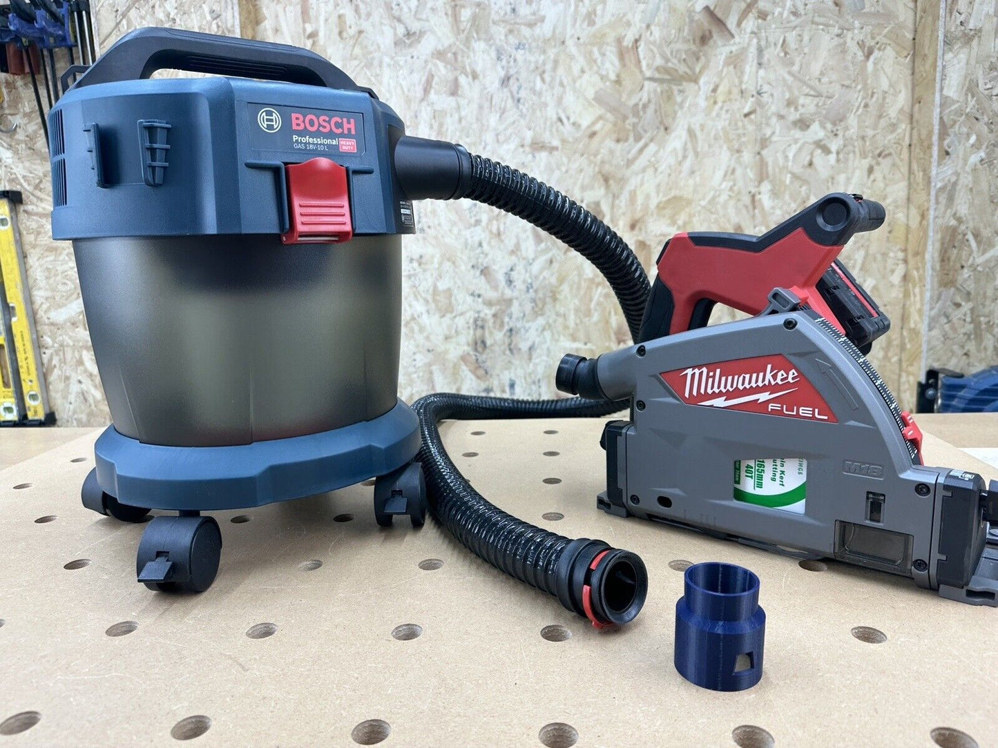 Milwaukee Plunge saw Dust Hose Adaptor To Bosch Quick Connect System Fits M18FPS55-0P 18V 1