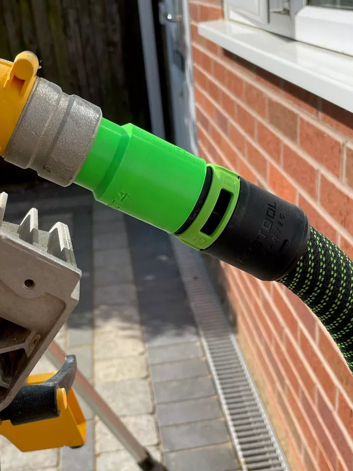 Dewalt Flexvolt DCS778 Mitre Saw Dust Hose Adaptor to Festool Cleantec Extractors Midi Mini