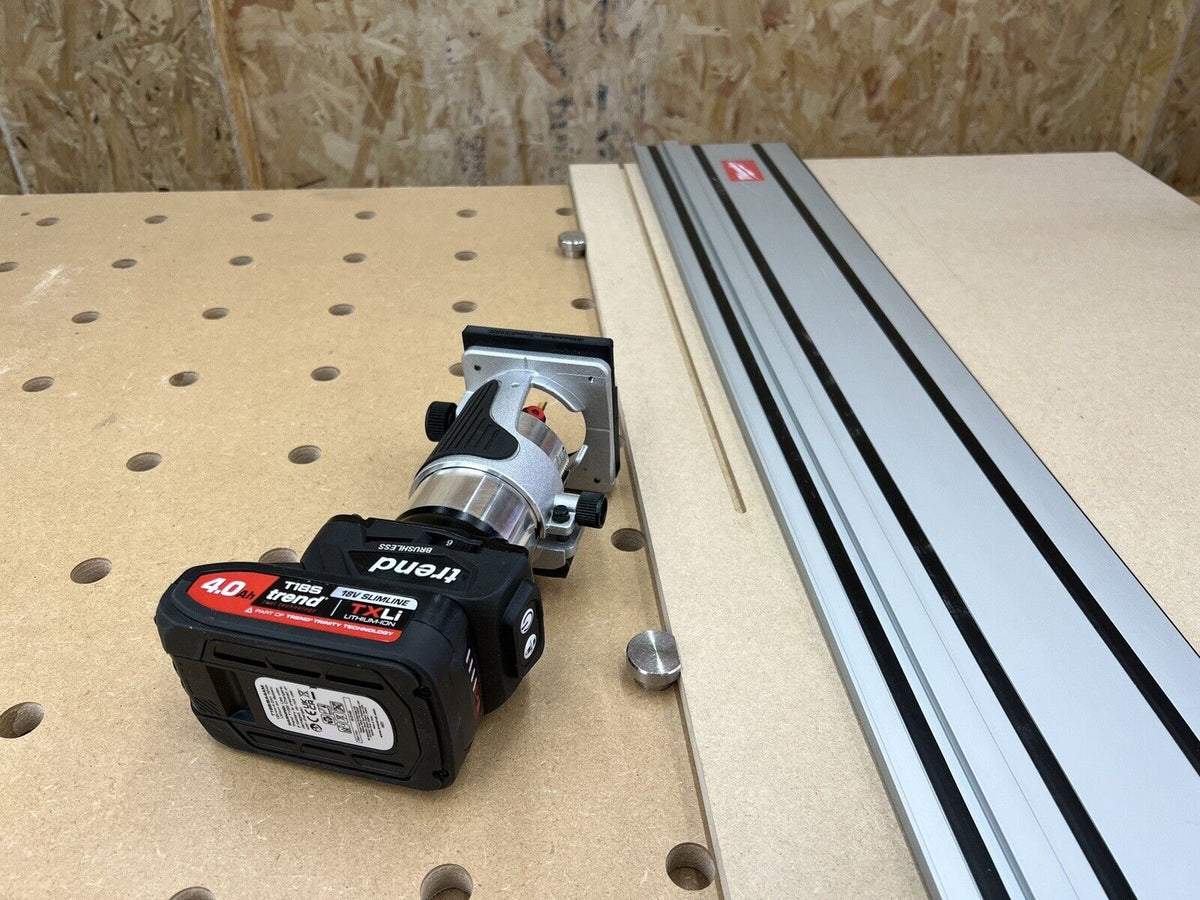 Trend Routers Rails Trend T18S/R14K1 18v Router Guide Rail Adaptor To Milwaukee Plunge Saw ...
