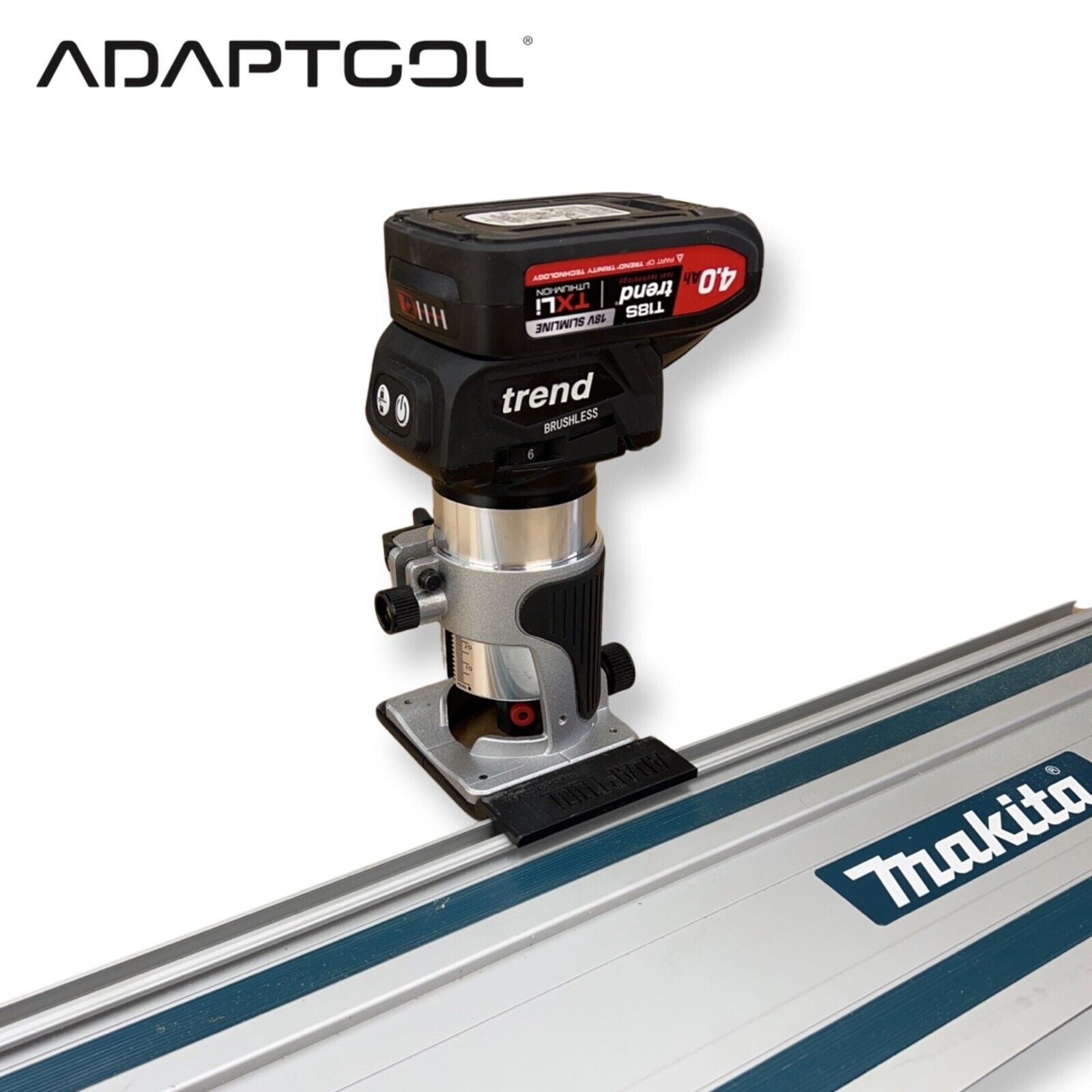 Trend T18S/R14K1 18v Router Guide Rail Adaptor To Makita Plunge Saw Tr ...