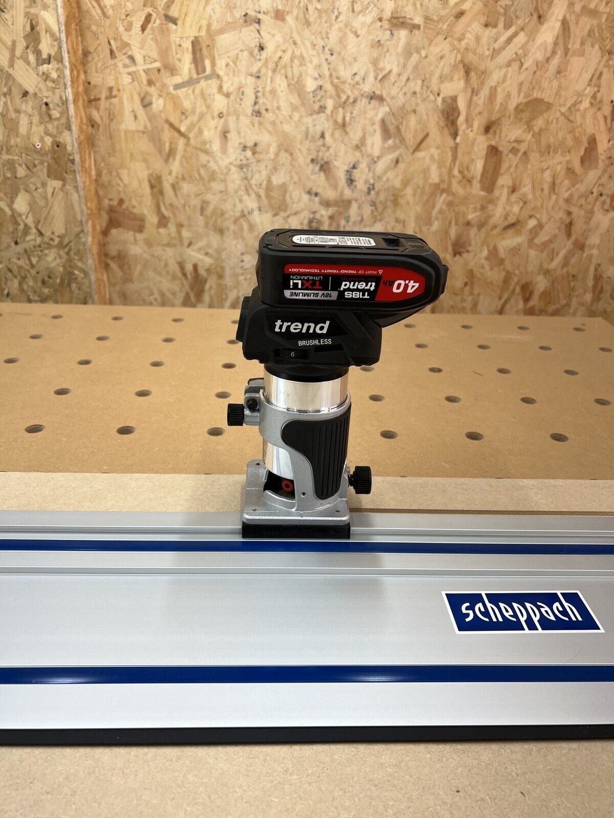 Trend T18S/R14K1 18v Router Guide Rail Adaptor To Scheppach Plunge Saw ...