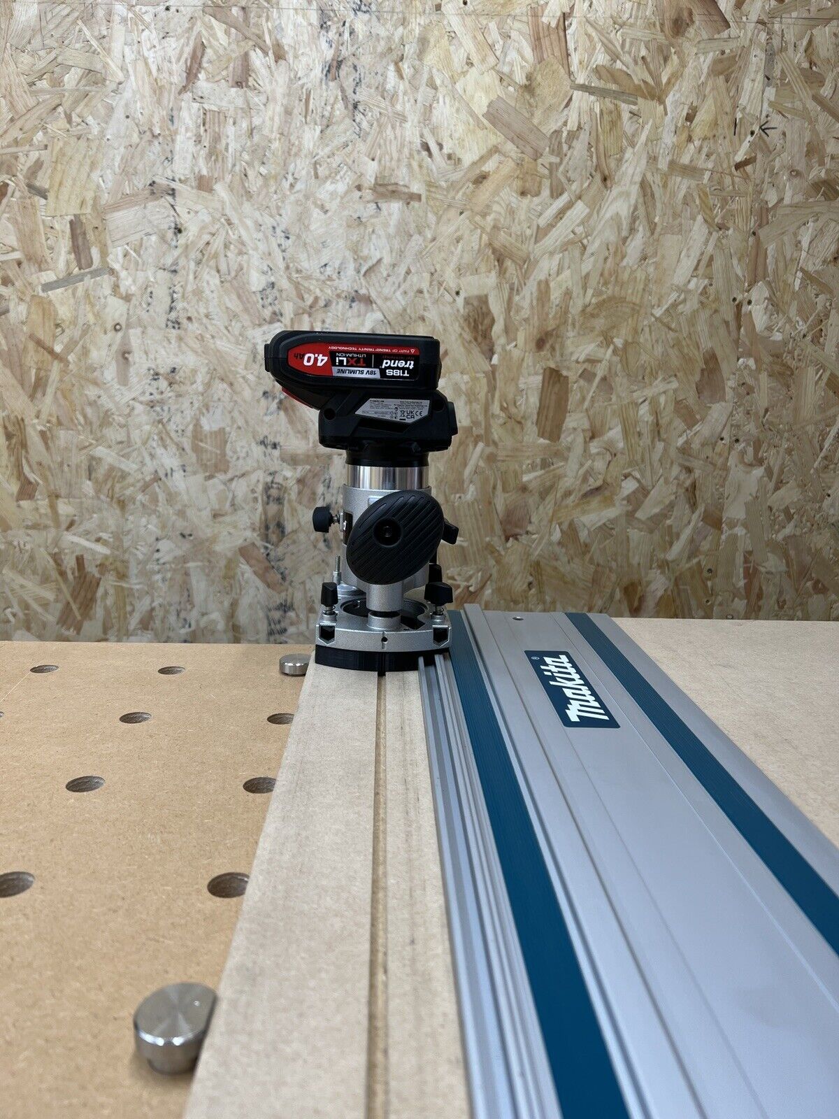 Trend T18S R14K1 18v Plunge Router Guide Rail Adaptor to Makita Plunge ...