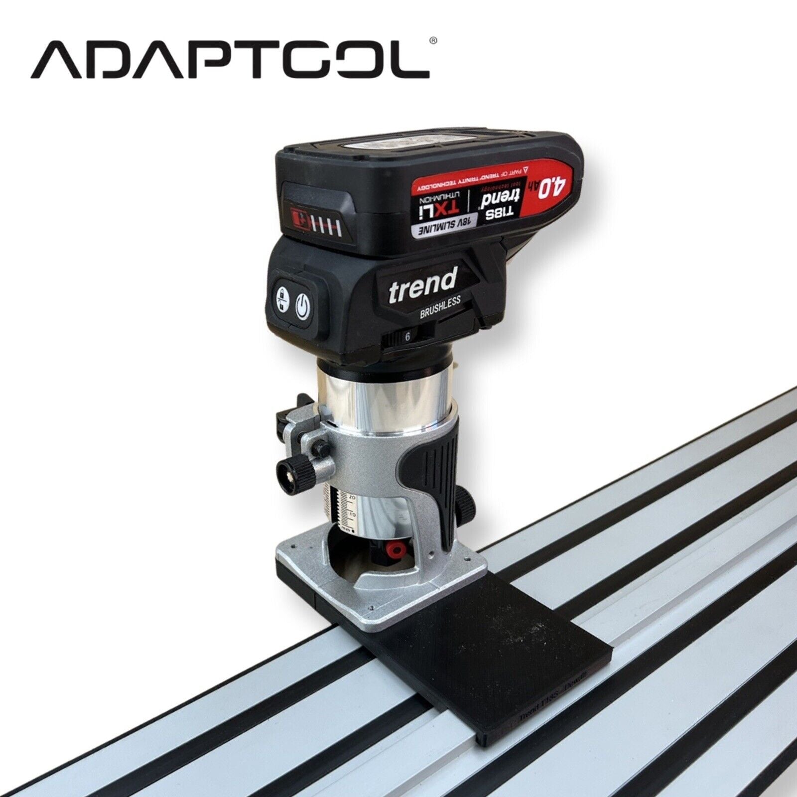 Trend T18S/R14K1 18v Router Guide Rail Adaptor To Dewalt Plunge Saw Tr ...