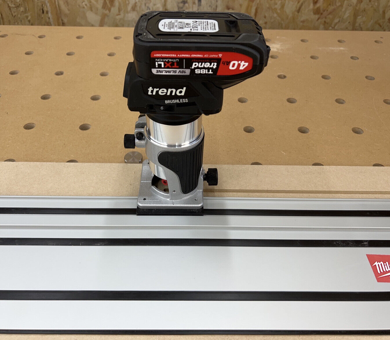 Trend T18S/R14K1 18v Router Guide Rail Adaptor To Milwaukee Plunge Saw ...