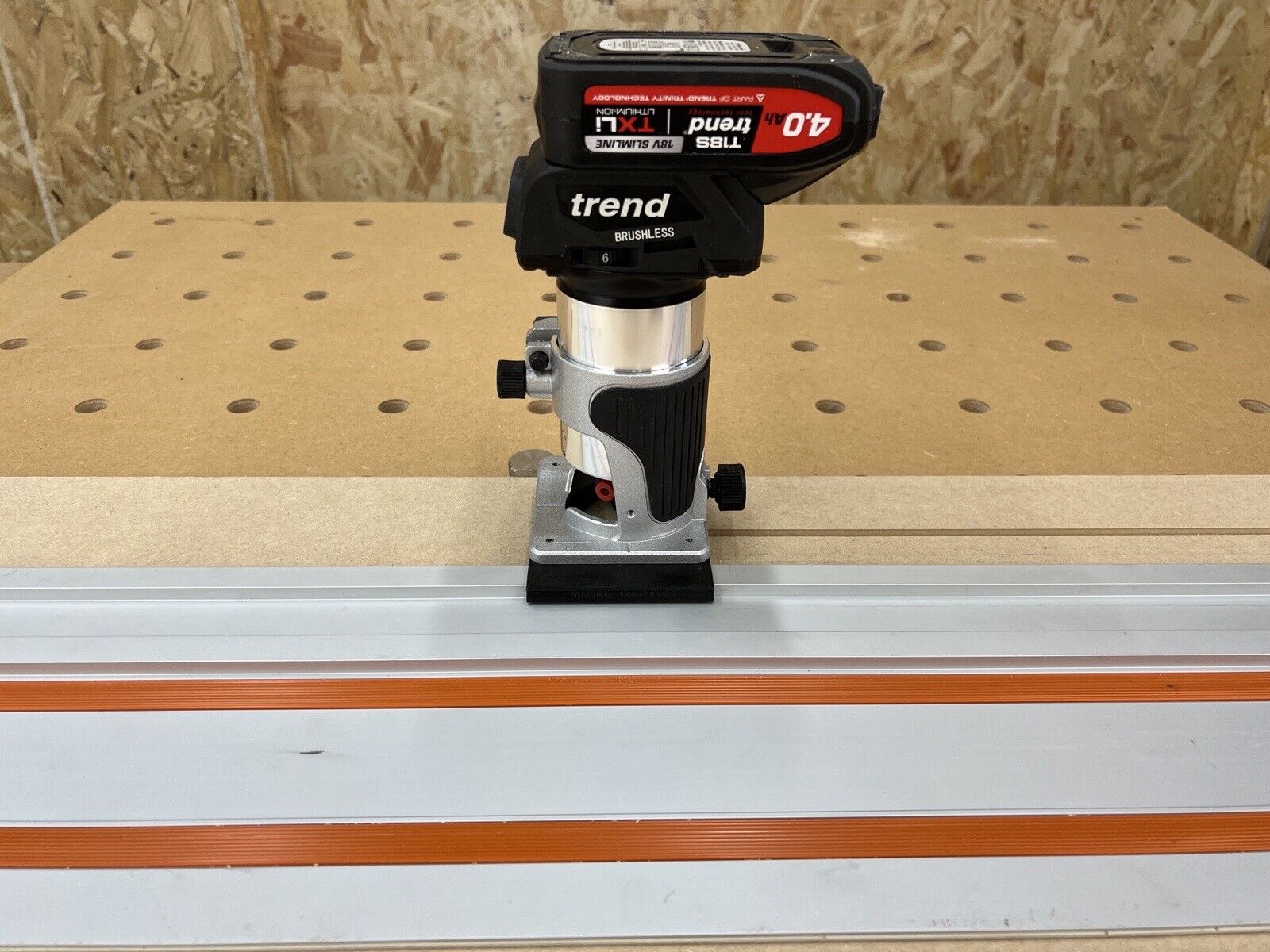 Trend T18S/R14K1 18v Router Guide Rail Adaptor To Evolution Plunge Saw ...