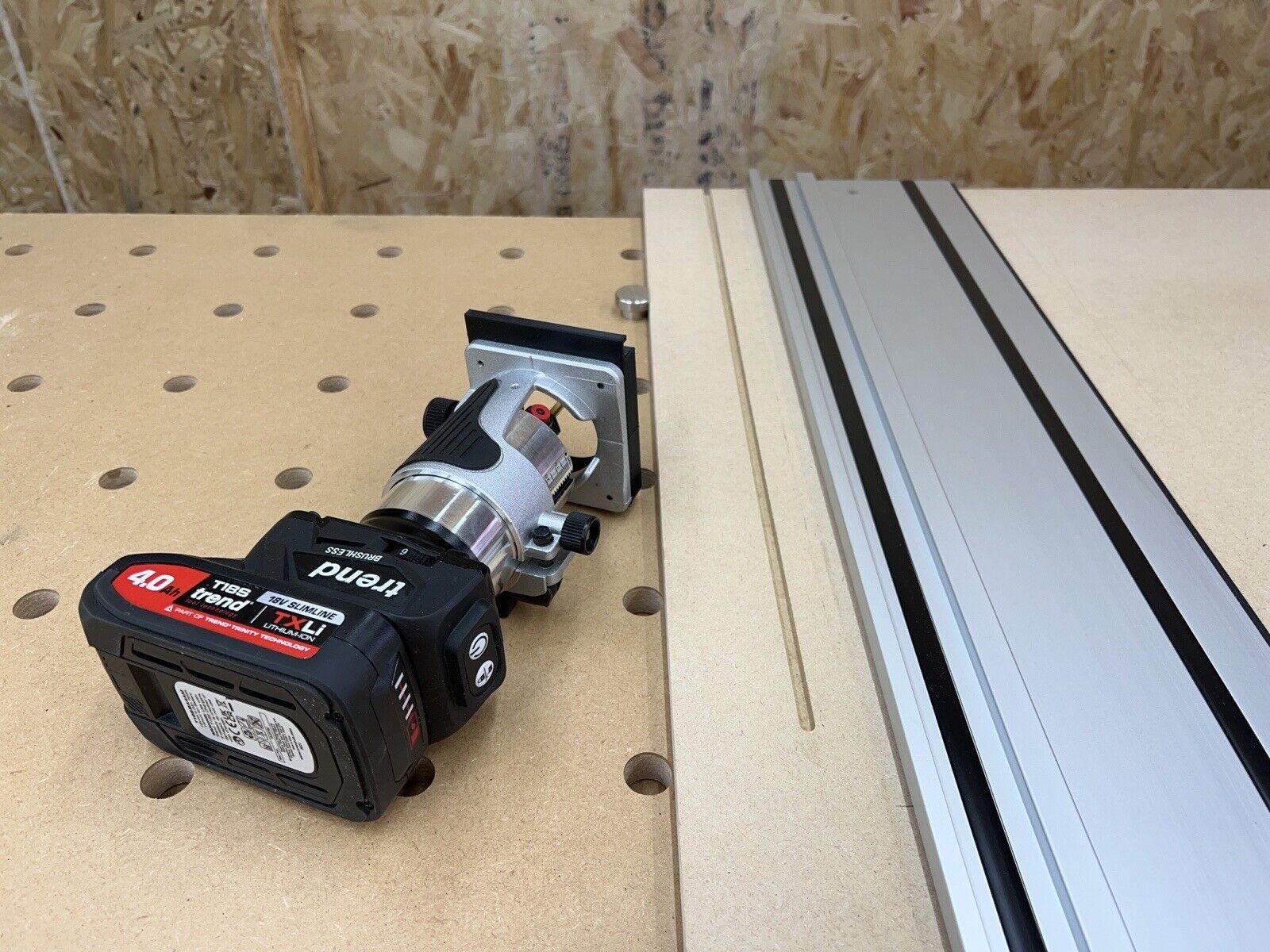 Trend T18S/R14K1 18v Router Guide Rail Adaptor To Parkside Plunge Saw ...