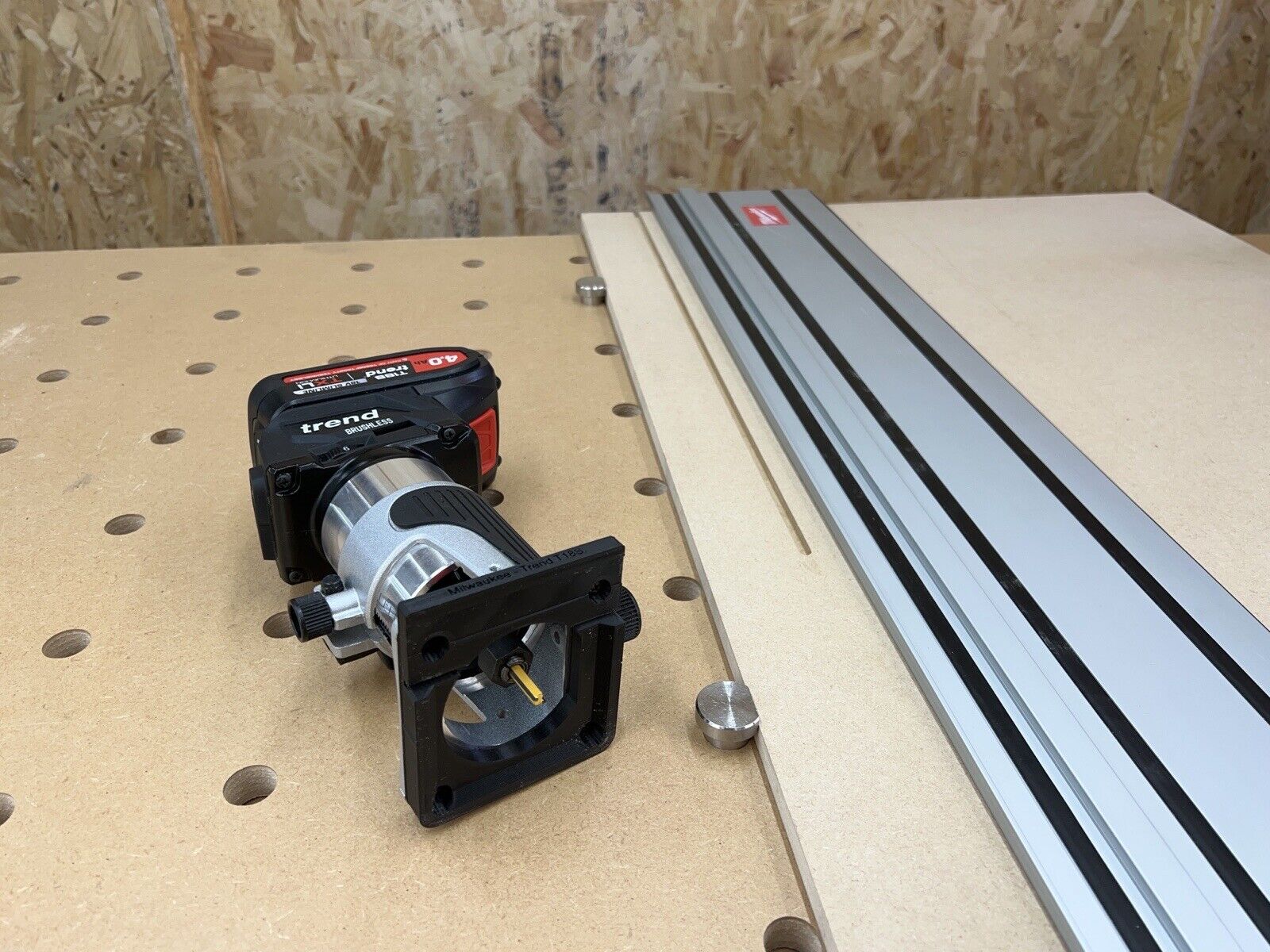 Trend T18S/R14K1 18v Router Guide Rail Adaptor To Milwaukee Plunge Saw ...