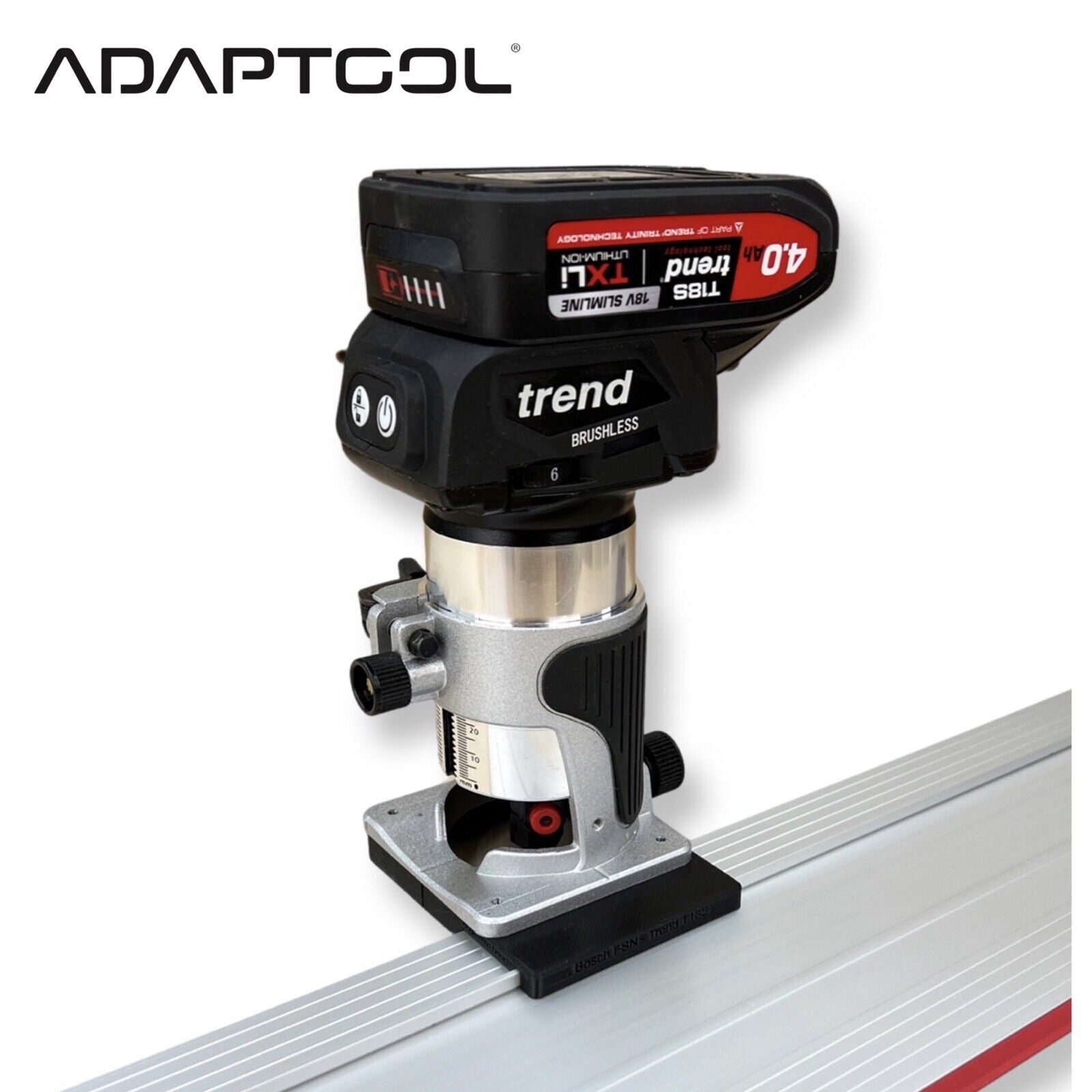 Trend T18S/R14K1 18v Router Guide Rail Adaptor To Mafell Plunge Saw Tr ...