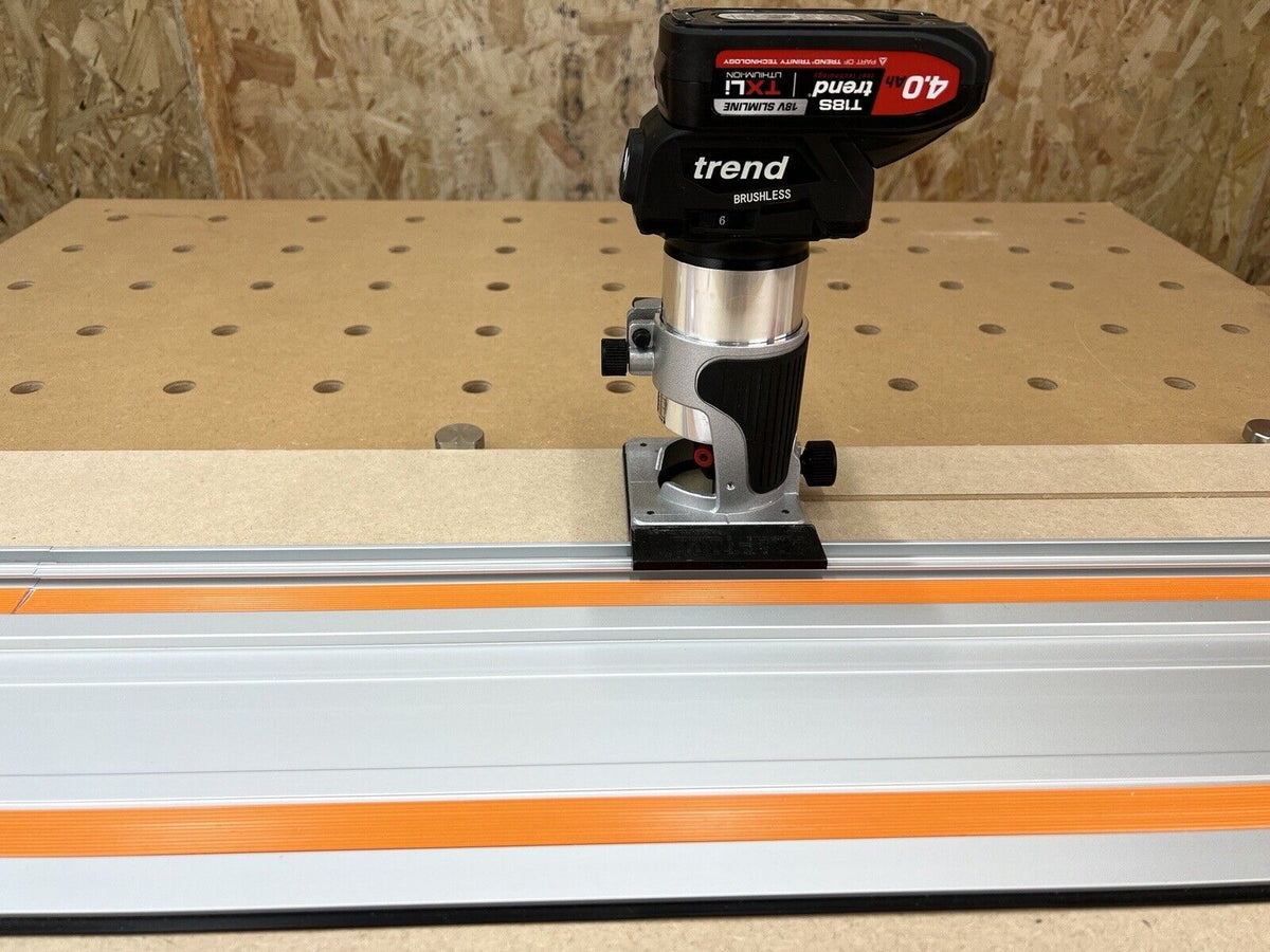 Trend Routers Rails Trend T18S/R14K1 18v Router Guide Rail Adaptor To Triton Plunge saw tr ...