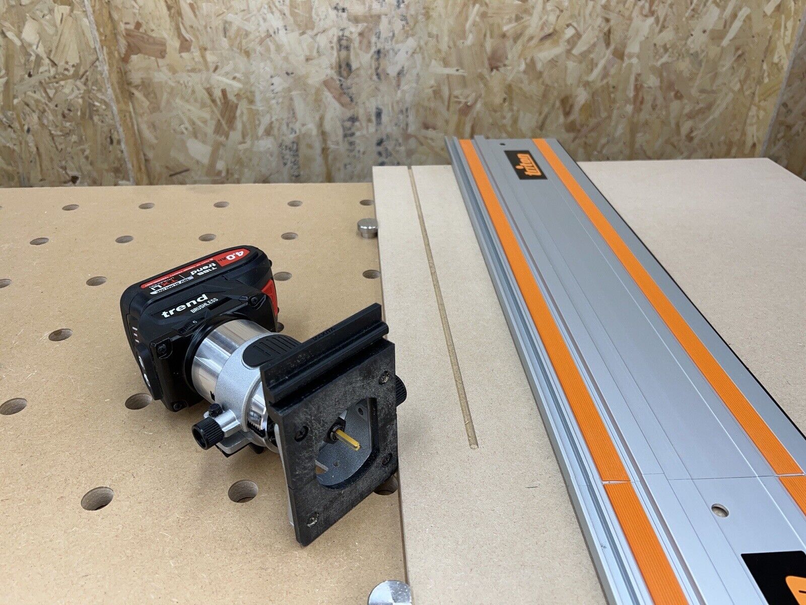 Trend T18S/R14K1 18v Router Guide Rail Adaptor To Triton Plunge saw tr ...