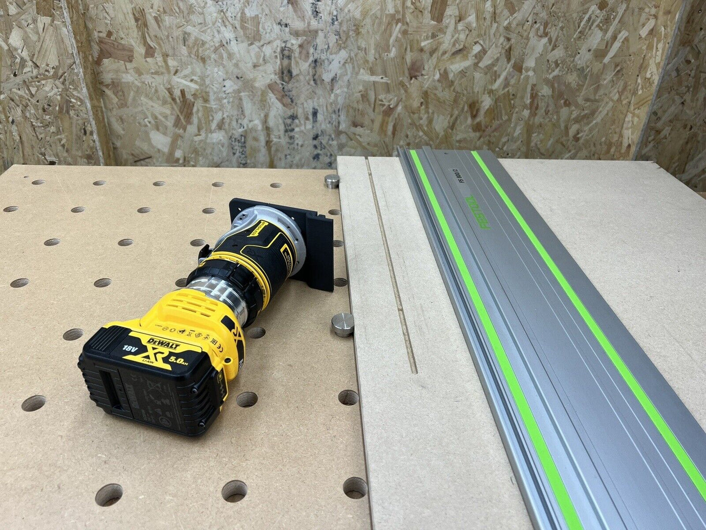 Dewalt DCW600 & DWP611 Router Guide Adaptor to Festool Track