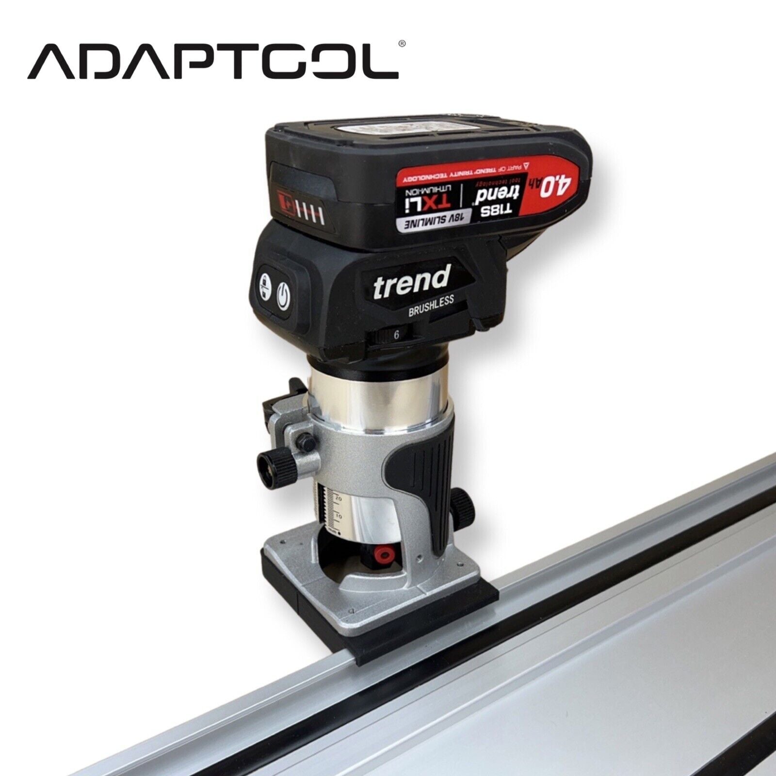 Trend T18S/R14K1 18v Router Guide Rail Adaptor To Parkside Plunge Saw ...