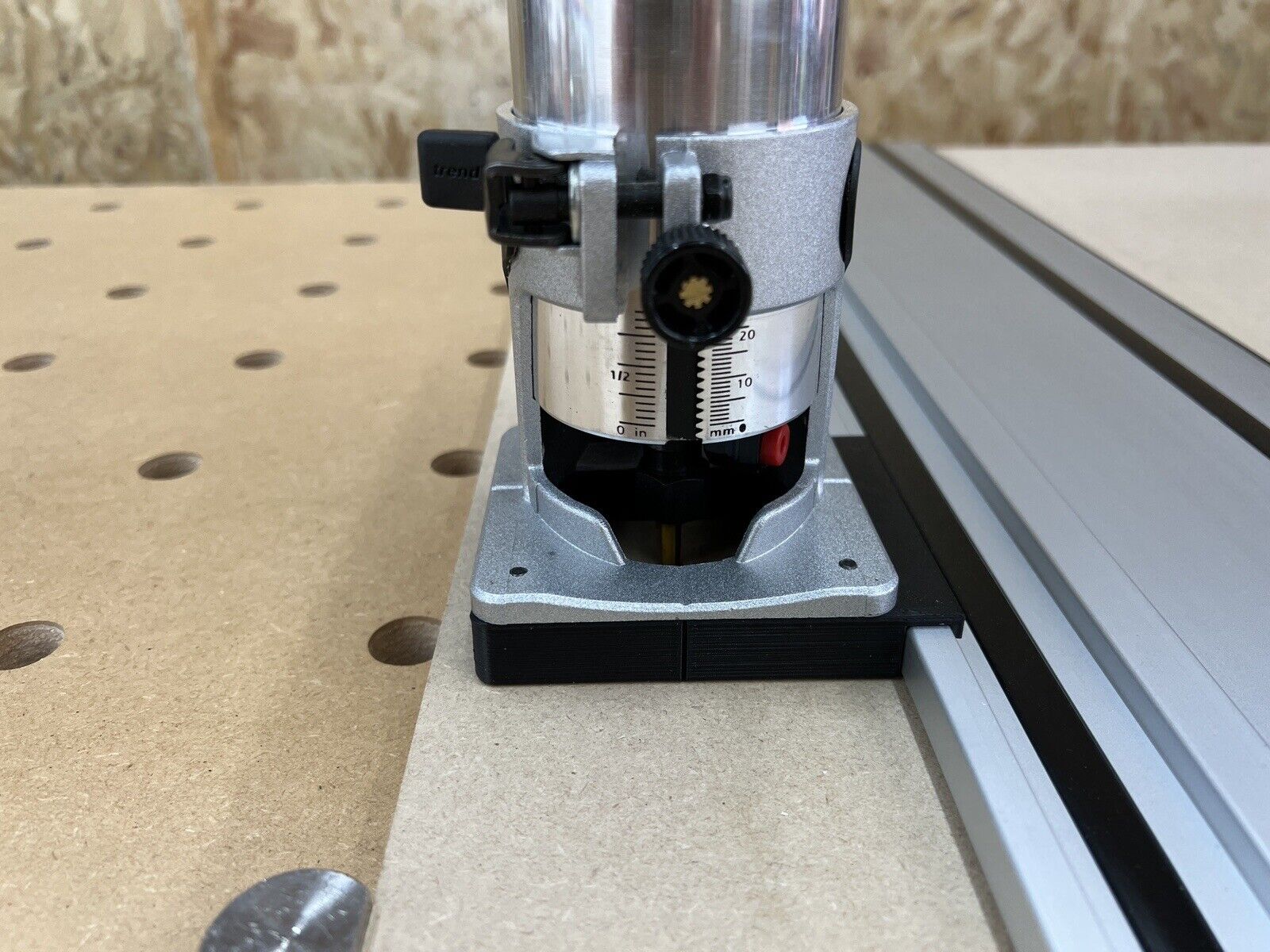 Trend T18S/R14K1 18v Router Guide Rail Adaptor To Parkside Plunge Saw ...