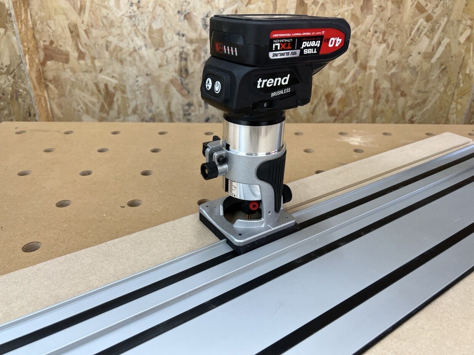 Trend T18S/R14K1 18v Router Guide Rail Adaptor To Parkside Plunge Saw ...