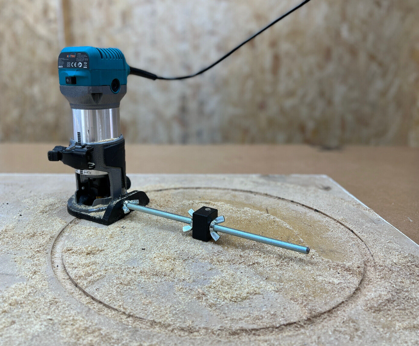 Circle Jig for Katsu 1/4 Trimmer Router Fully Adjustable